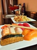 sushi in japanese restaurant