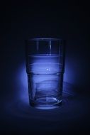 glass cup in blue light