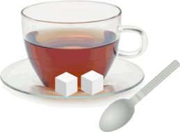 tea cup and cubes sugar