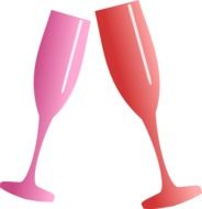 graphic image of bright champagne glasses