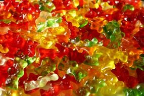 sweet gummi bears close-up