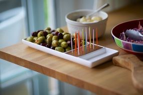 olives on a white plate