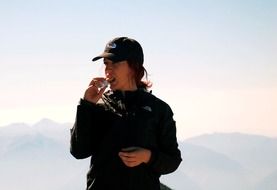 portrait of girl mountaineering