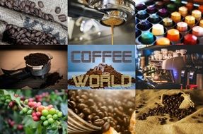 collage of pictures with coffee