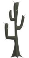 tall cactus, black and white illustration