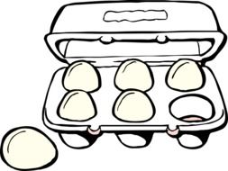 Clipart of eggs in a box