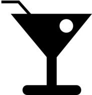 martini glass silhouette drawing