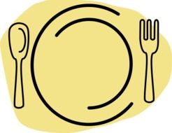 restaurant plate yellow as a vector drawing