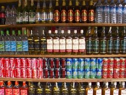 refreshment drinks on shop shelves