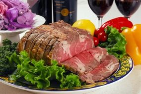delicious big piece of meat for wine