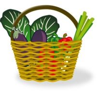 wicker basket with vegetables