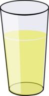 glass with a yellow drink