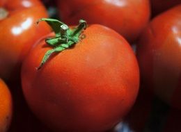 Macro photo of red tomatoes