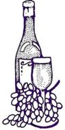 clipart of the wine and grapes