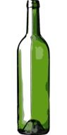 Green glass wine bottle