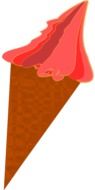 graphic image of pink ice cream in a cone