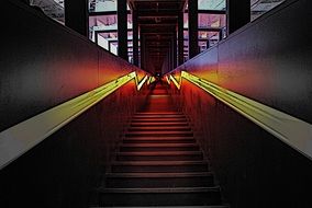 stairs down red with yellow