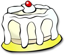 Cake with a cherry on a top clipart