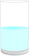 painted glass half filled with water