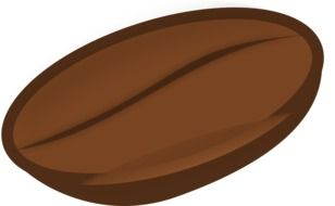 brown coffee grain on a white background