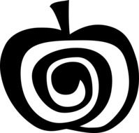 Figure black swirl in the form of an apple