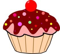 graphic image of a bright cupcake