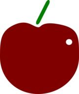 drawing of a red cherry on a white background