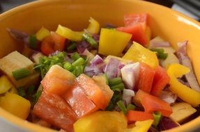 salad with pepper and banana
