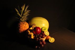 still life of exotic fruits