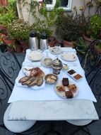 breakfast table on the terrace