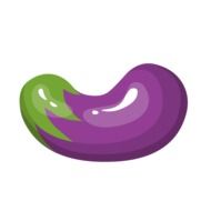 Purple eggplant on a white background