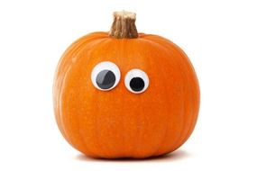 decorated pumpkin on a white background
