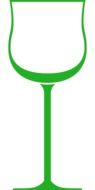 green wine glass as a graphic image