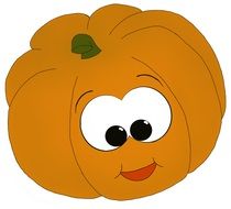 Orange pumpkin with a face as a clipart