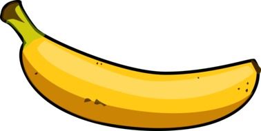 drawn banana on white background