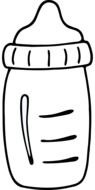 baby bottle milk as a drawing