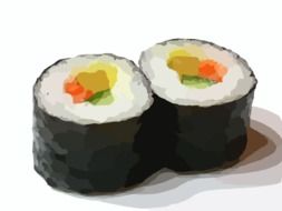 drawing of japanese rolls