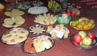 sweets on plates on the table