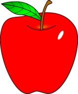 red apple fruit drawing