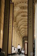 beautiful restaurant with high ceiling in paris