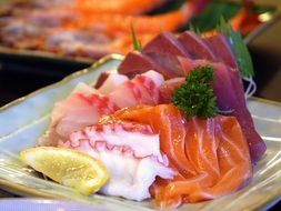japanese seafood sashimi salmon fish octopus
