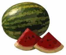 watermelon with slices as picture
