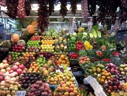 colorful Fruit market in Barcelona