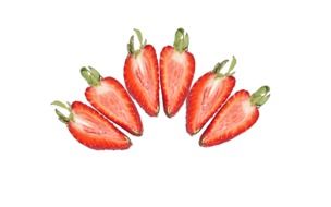 tasty strawberries sliced as an illustration