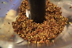 dark dried fruits in a blender