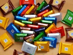 sweets in colorful packaging