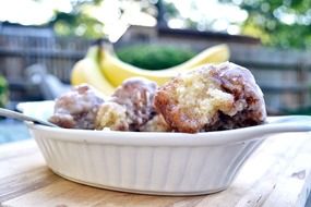 yellow banana and cinnamon dessert