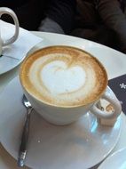 Drawed heart on a coffee