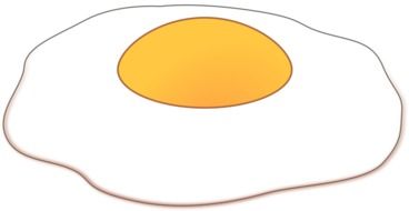 painted fried egg on a white background