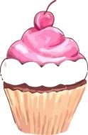 clipart of the pink cupcake